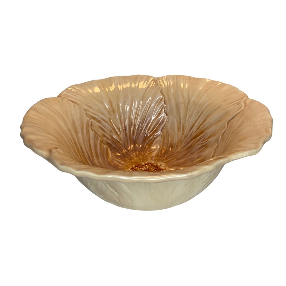 Home‎ Trends Hibiscus Flower Bowl Decorative Centerpiece Bowl Floral Accent Bowl